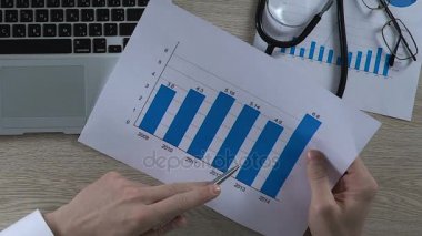 Tıbbi bilim adamı grafikler sakinleri hastalıkların birkaç yıl içinde karşılaştırma