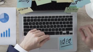 Dizüstü bilgisayar, fikir Not yapıştırma girişimci başlangıç iş stratejisi geliştirme