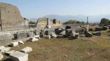 Napoli, İtalya, sıra antik kenti Pompei korunmuş kalıntıları sitesine