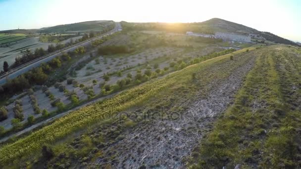 Quadrocopter tiro vista aérea, coleta de dados para cartógrafos, Chipre — Vídeo de Stock