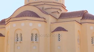 Altın güneş, ışık kubbe, kilise Panagia Episkopi, Santorini sel