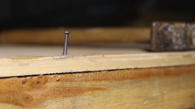 Çalışkan, şans ikinci hata düzeltmek için çivi ahşaptan, kaldırma işçi