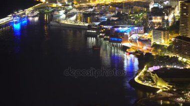 Hava gece Monaco cityscape, lüks resort zengin turistler, gayrimenkul için