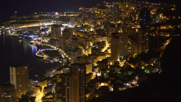 Vista panorámica de la gran ciudad-estado situada en la Riviera Francesa en Europa Occidental — Vídeo de stock