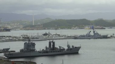 İtalyan La Spezia şehir, stok yenileme oiler, deniz yardımcı gemi limanda