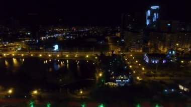 Batum Gürcistan gece, Karadeniz resort cityscape, hedef deniz kıyısında alanı