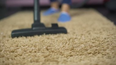 Elektrikli süpürge toz pahalı halı, ev hijyen süpürme Close-Up