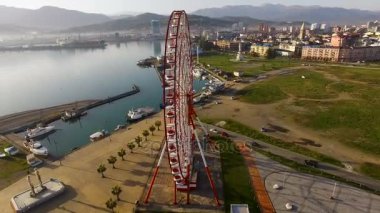Deniz, eğlence parkı Gürcistan, Batum uçak görünümü panoramik direksiyonda