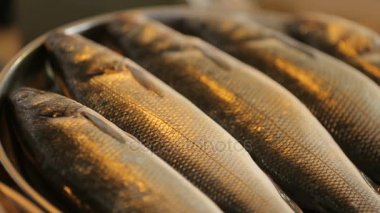 Yerel Gürcü deniz ürünleri pazarında, pişirme ve yemek mutfak turizm, satılan balık