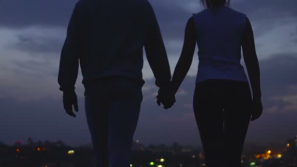 Loving guy bringing girl to his favorite secret place, intimacy and tenderness — Stock Video