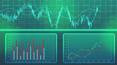 İstatistik veri grafiği yıllık üretim çıktı, ekonomik kalkınma planı gösterir