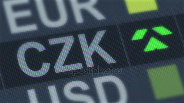 Tjekkisk koruna stiger, falder. Verdensvalutamarkedet. Valutakursudsving – Stock-video