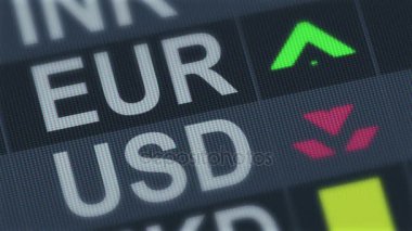 Amerikan Doları için karşılaştırıldığında AB euro. Para birimi döviz kuru dalgalanmaları