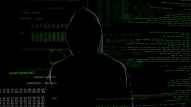 Anonim cyberattacks tehdit gizlilik ve ulusal güvenlik, terörizm — Stok video