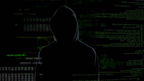 系统黑客成功, 代码中断操作, 程序员破解密码 — 图库视频影像
