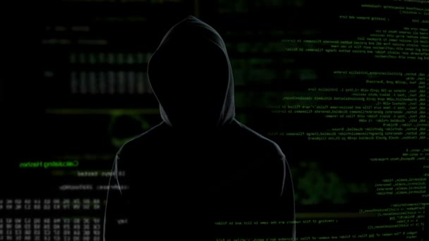 Ataque de privacidad exitoso, hacker anónimo robando información personal — Vídeos de Stock