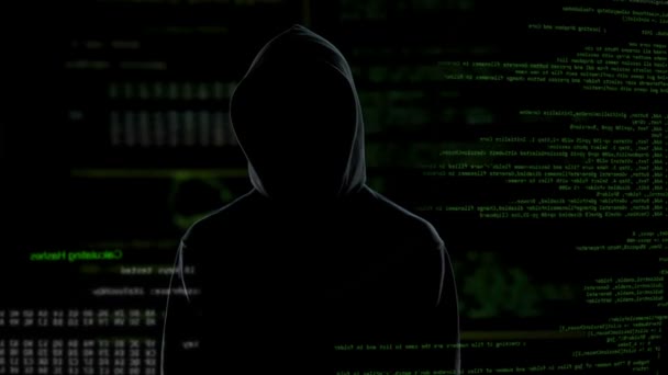 Úspěšné cyberattack poselství, získání přístupu k systému, soukromí útoku hacker — Stock video