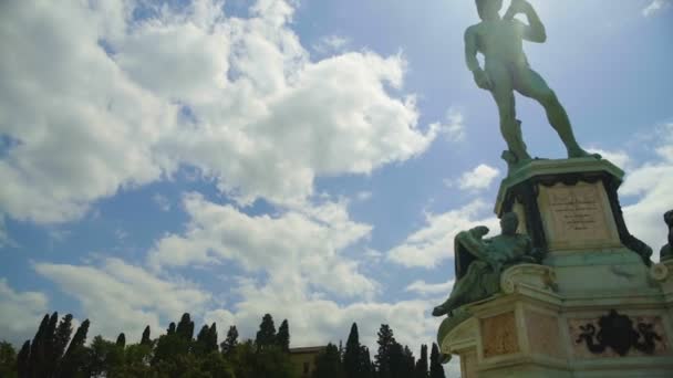 Belo panorama da Fonte de Netuno em Florença, o turismo na Itália — Vídeo de Stock