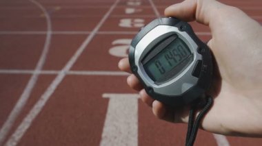 Zaman, rekabet, spor meydan çalışan kronometre sabitleme hakem el