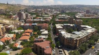 Yerevan şehir gezi ünlü basamaklı merdiven ile hava panoramik manzaralı