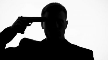Adam başına, işaretleme silah siluet yaşamak karar verir değişiklikleri intiharı, sorun