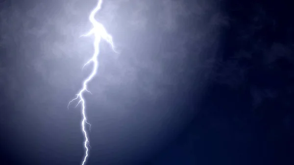 번개 볼트, 천둥 시간, 자연에 의해 조명 어두운 뇌우 구름 — 스톡 사진