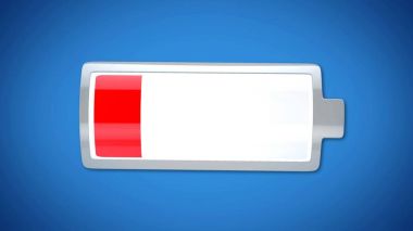 Derin taburcu telefon pil, kırmızı uyarı, kısa ömürlü elektronik ürünler