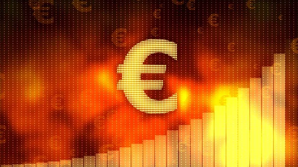 Złoty znak euro, waluta wykres wzrostu na tle, kryzys finansowy zapobiec — Zdjęcie stockowe