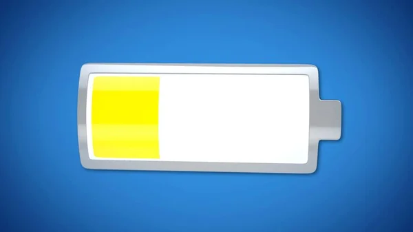 低バッテリの充電、黄色の警告、省エネルギー ラップトップ電源管理モード — ストック写真