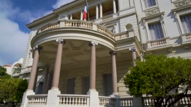 Edificio del Museo del Palacio de Massena en Niza, hermosa arquitectura, turismo — Vídeo de stock