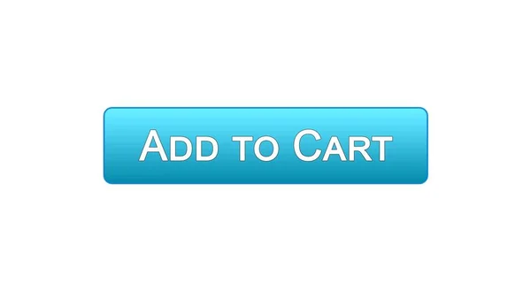 Voeg toe aan winkelwagentje web interface blauwe knopkleur, online winkelen applicatie — Stockfoto