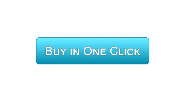 Acquista in un clic pulsante interfaccia web colore blu, online banking, shopping — Foto Stock