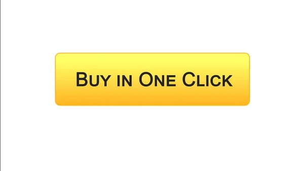 Buy in one click web interface button orange color, online banking, shopping — Stock Photo, Image