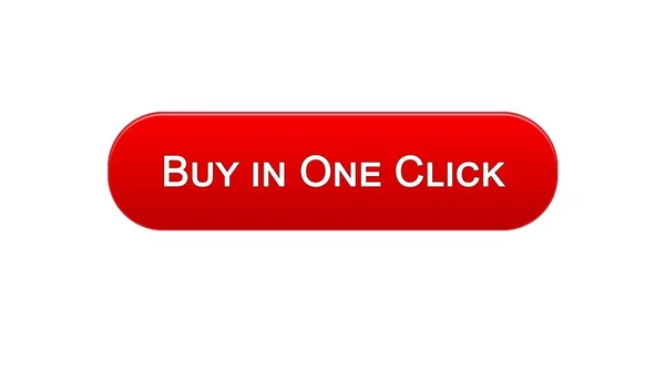 Acquista in un clic pulsante interfaccia web colore rosso, online banking, shopping — Foto Stock