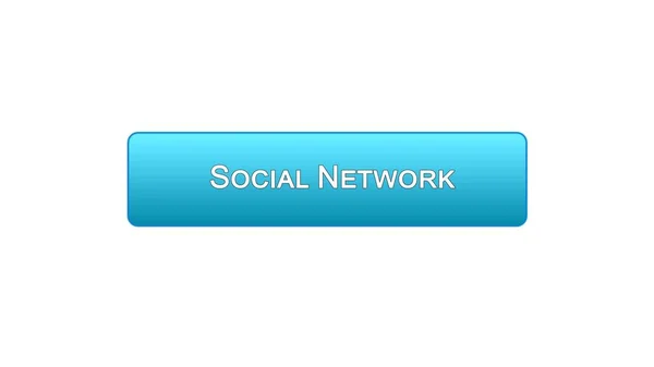 Социальная сеть веб-интерфейс кнопка синий цвет, виртуальное общение, чат — стоковое фото