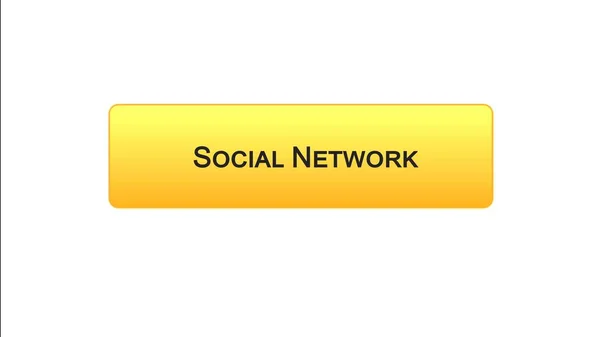 Social Network Web-Schnittstelle Taste orange Farbe, virtuelle Kommunikation, Chat — Stockfoto