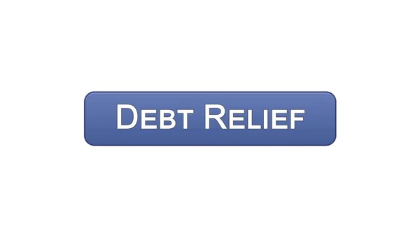 Debt relief web interface button violet color, credit counseling, business — Stock Photo, Image