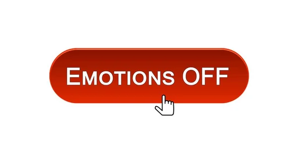 Emoções off botão de interface web clicado com o cursor do mouse, design de cor vermelha — Fotografia de Stock