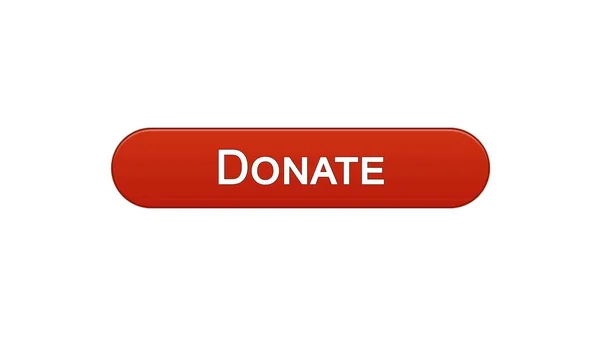 Adományoz a webes felület bor piros gombszín, szociális támogatás, online adománygyűjtés — Stock Fotó
