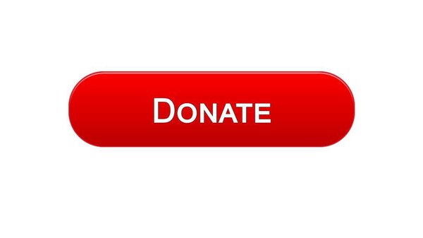 Donate web interface button red color, social support, fundraising online