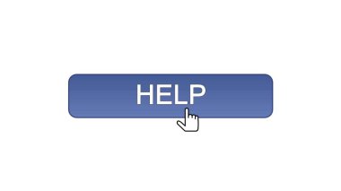 Yardım web arabirimi düğmesini fare imleç mor renkle, çevrimiçi destek