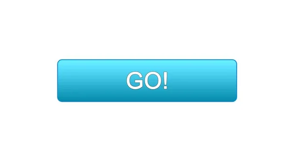Кнопка веб-интерфейса Go голубого цвета, развитие образования, дизайн бизнес-сайта — стоковое фото