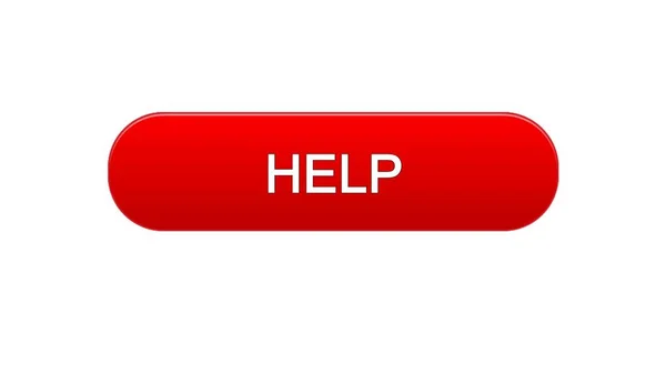 Hjälp web interface knappen röd färg, stöd online, hjälp med ansökan — Stockfoto