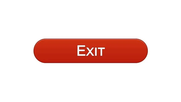 Exit web interface button wine red color, application log-out, internet design — Stock Photo, Image