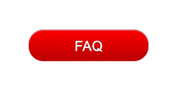 FAQ botón de interfaz web color rojo, asistencia al cliente, soporte en línea —  Fotos de Stock