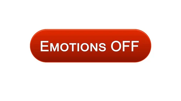 Emociones fuera del botón de interfaz web color rojo, expresión de sentimientos, diseño del sitio —  Fotos de Stock