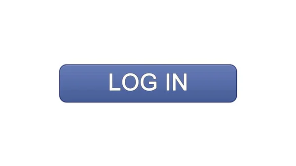 Log in web interface button violet color, online application service, site — Stock Photo, Image