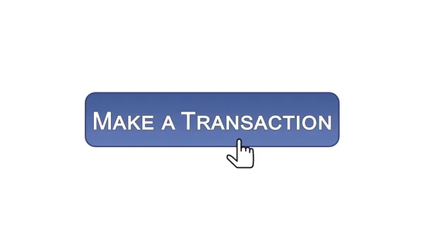 Faire une transaction bouton d'interface web cliqué avec le curseur de la souris, couleur violette — Photo