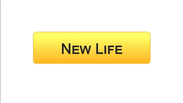 Nova vida botão de interface web cor de laranja, programa de motivação, ideia de start-up — Fotografia de Stock