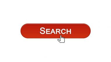 Arama web arabirimi düğmesini tıklayan fare imleç şarap kırmızı renk ile izleme